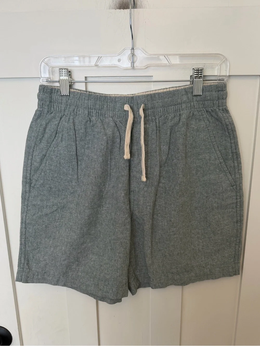 J.Crew linen Blend Dock Shorts pull On Drawstring Size Small Pockets Casual